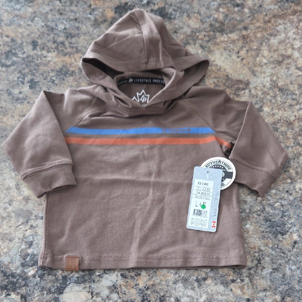 Size 6-12 Months L&P Apparel Brown Lightweight  Kids Hoodie